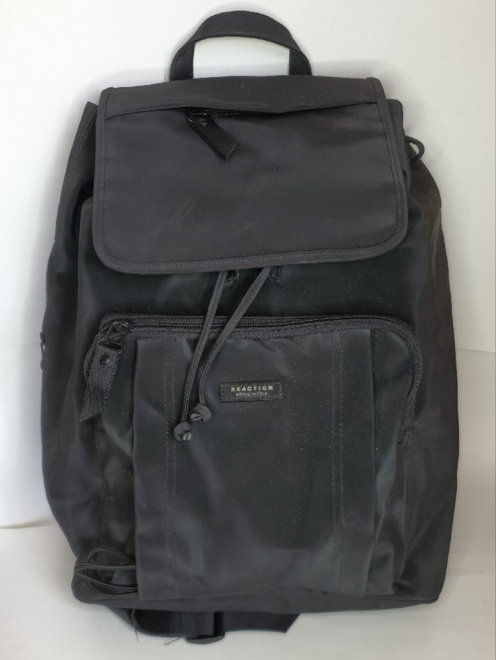 Reaction Kenneth Cole Black Drawstring Nylon Backpack